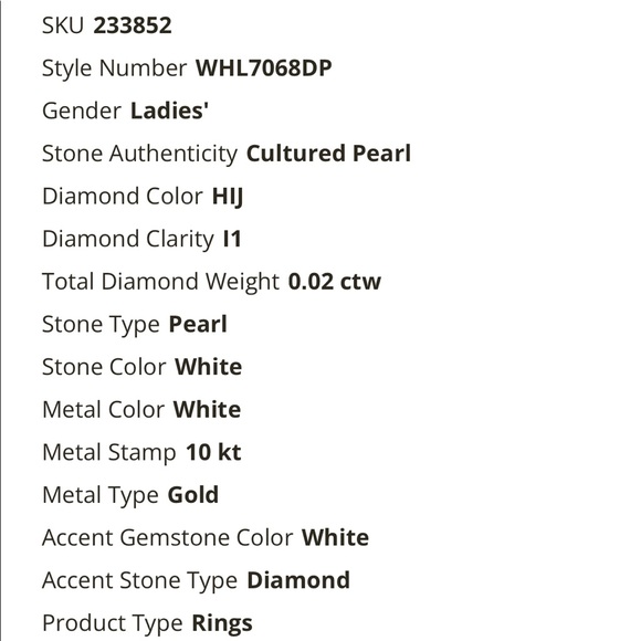 NEW Riddle’s Jewelry Pearl with Swirl and Diamond Ring - Picture 4 of 4